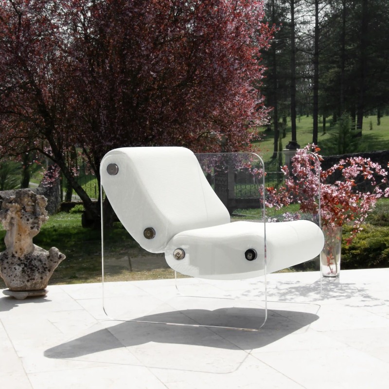 Designer-Sessel XL MW08 aus Acrylglas - Schaumstoffsitz - Handgefertigt in Frankreich.