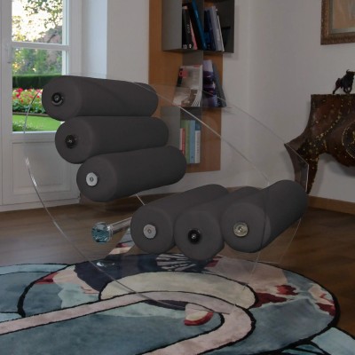 Design-Sessel MW07 R6 aus PMMA oder gehärtetem Glas – Schaumsitz – Handgefertigt in Frankreich.