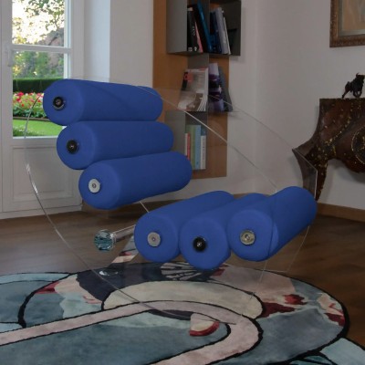 Fauteuil design MW07 R6 en PMMA ou verre trempé – Assise en mousse – Fait main en France.