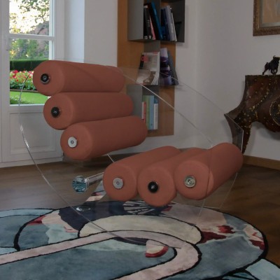 Design-Sessel MW07 R6 aus PMMA oder gehärtetem Glas – Schaumsitz – Handgefertigt in Frankreich.