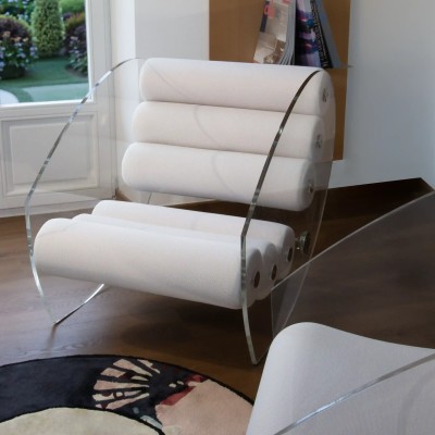 Design-Sessel MW07 R6 aus PMMA oder gehärtetem Glas – Schaumsitz – Handgefertigt in Frankreich.