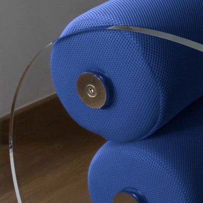 MW07 R6 designer armchair in PMMA or tempered glass – Foam seat – Handmade in France.