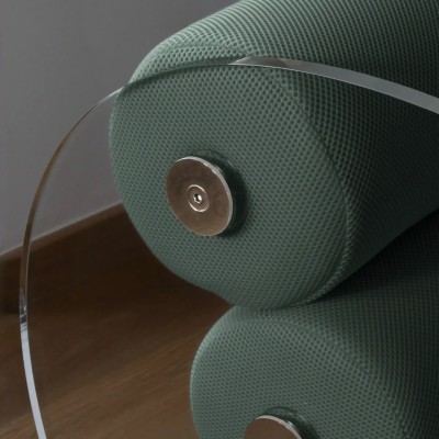 MW07 R6 designer armchair in PMMA or tempered glass – Foam seat – Handmade in France.