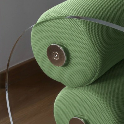 MW07 R6 designer armchair in PMMA or tempered glass – Foam seat – Handmade in France.